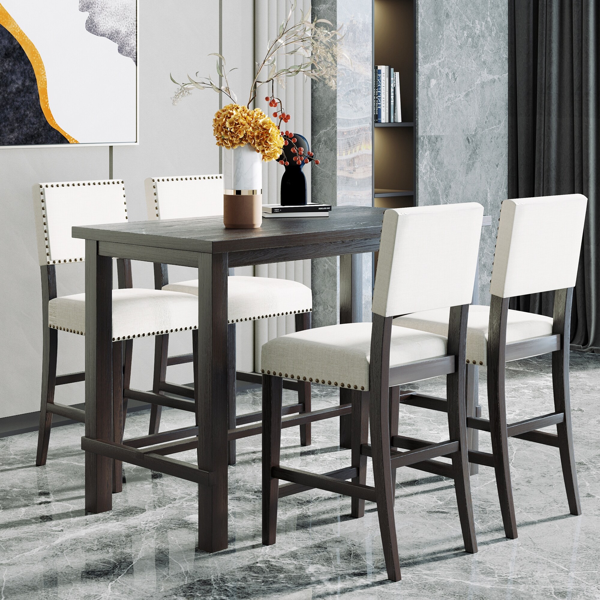 Espresso counter height dining table sales